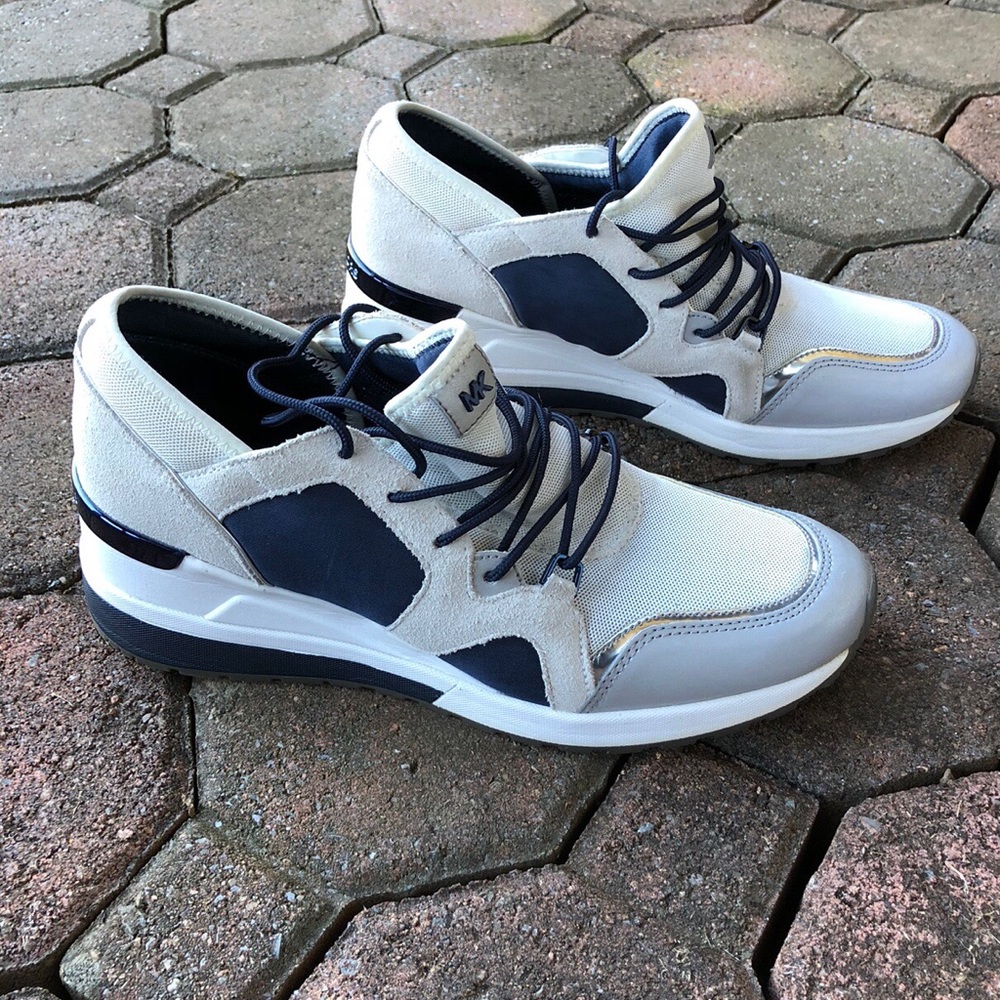 MICHAEL KORS Liv Logo Mixed-Media Trainer